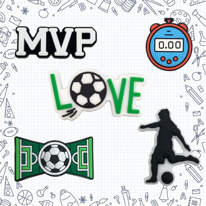 BULKITEM 25PCS Sports Shoe Decoration Charms,Basketball Soccer Baseball Golf Football Shoe Decoration Charms - Image 4